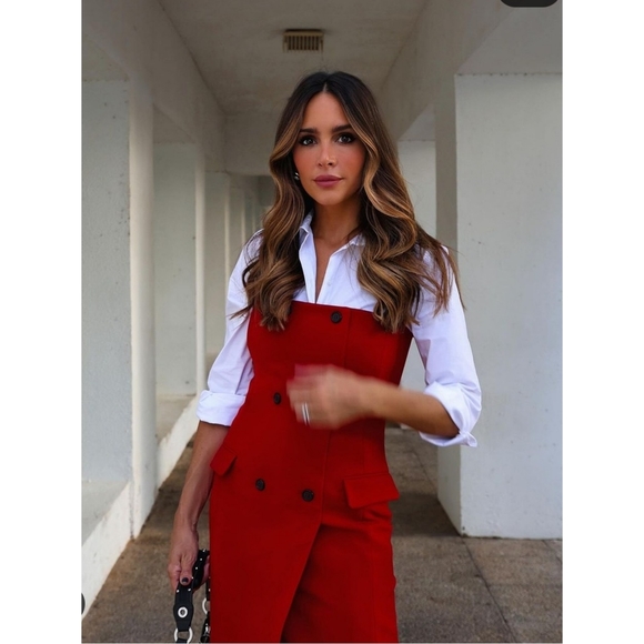 Zara Strapless Pocket Dress Red Size XS NWT - Picture 6 of 12